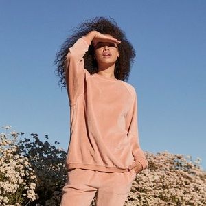 Aerie Real Obsessed Velour Oversized Sweatshirt